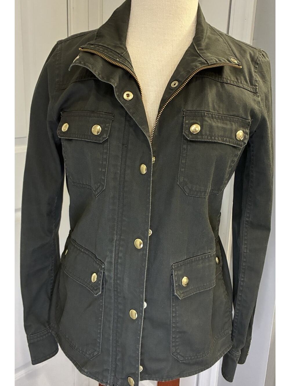 J.Crew Factory Women's 100% Cotton Field Jacket Mossy Green Size Small